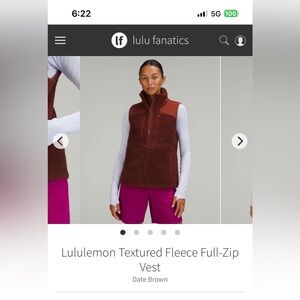Lululemon textured fleece full-zip vest